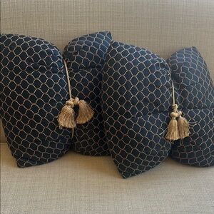 Elegant Black and Gold Throw Pillows